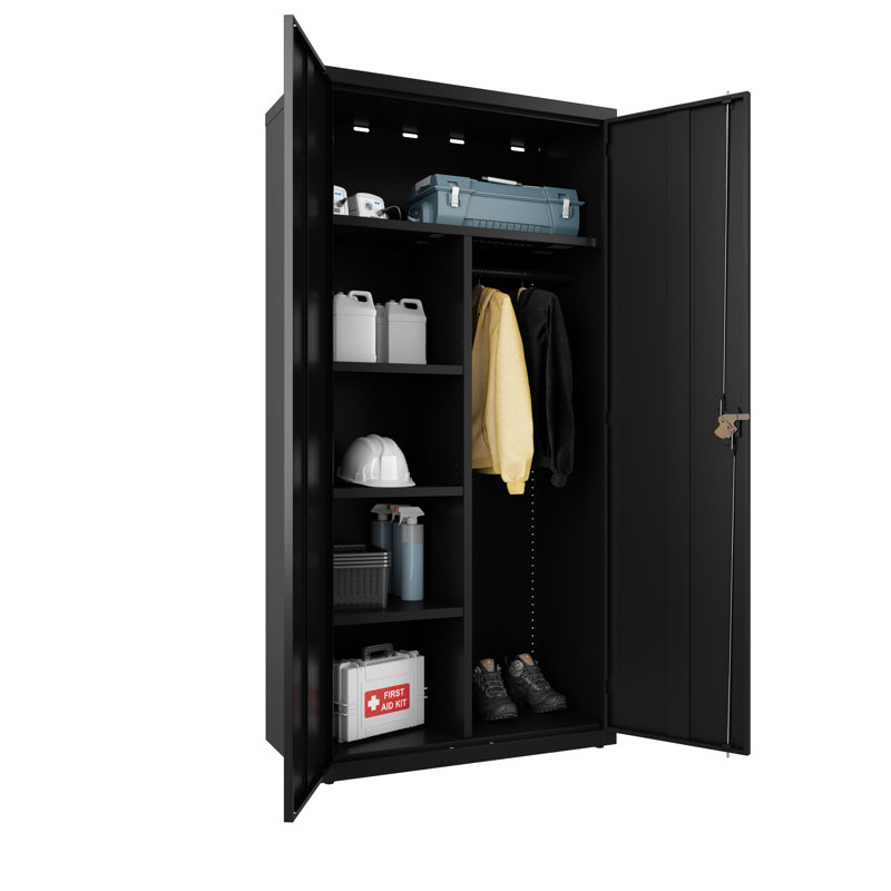 Steel Single Storage Cabinet ( 72'' H x 36'' W x 18'' D), Black