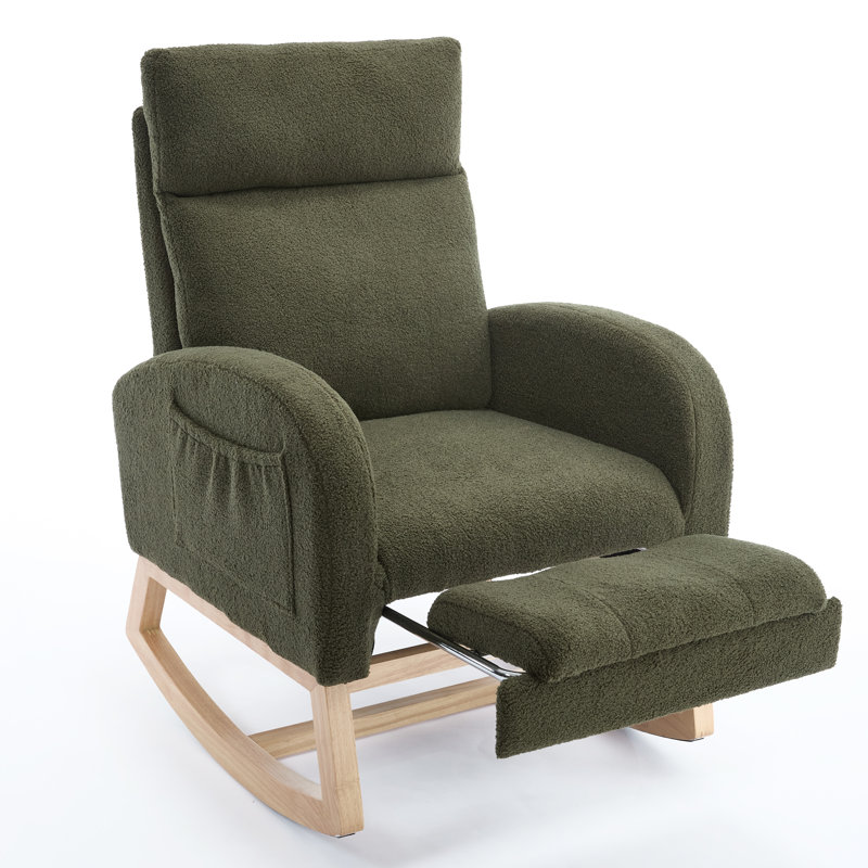 Nursing Rocking Chairs for Adults, Teddy Nursery Rocking Chair, Green