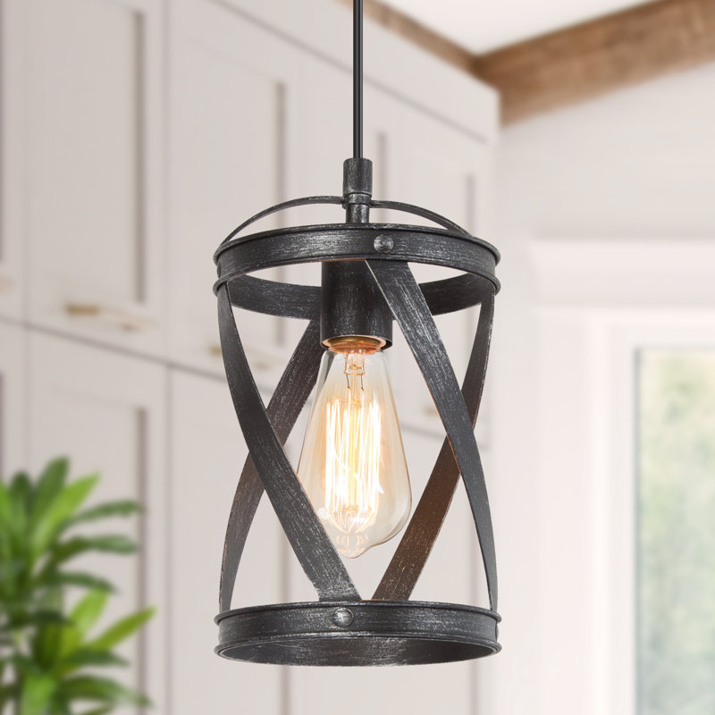 Aziz 1-Light 6" Wide Lantern Geometric Pendant