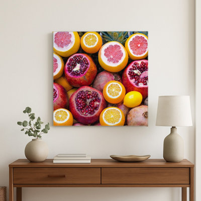 Abondance de fruits tropicaux — Décoration murale carrée en métal