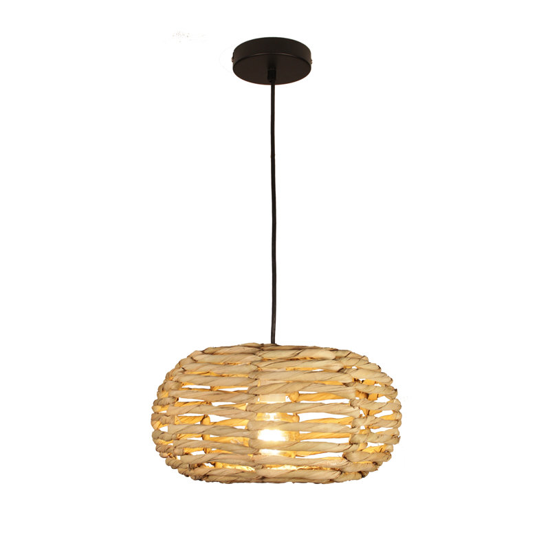 Luminaire sphère suspendu 1 lumières simple, H 10 po x l 17 po x P 17 po, Brun foncé / noir