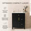 Ensemble de meuble-lavabo autoportant simple avec 2 tiroirs et deux supports de rangement sur la porte-2060197760