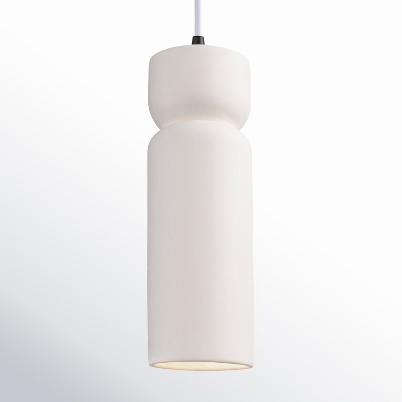 Luminaire suspendu sablier 1 lumière Ashford, Noir mat, Bisque
