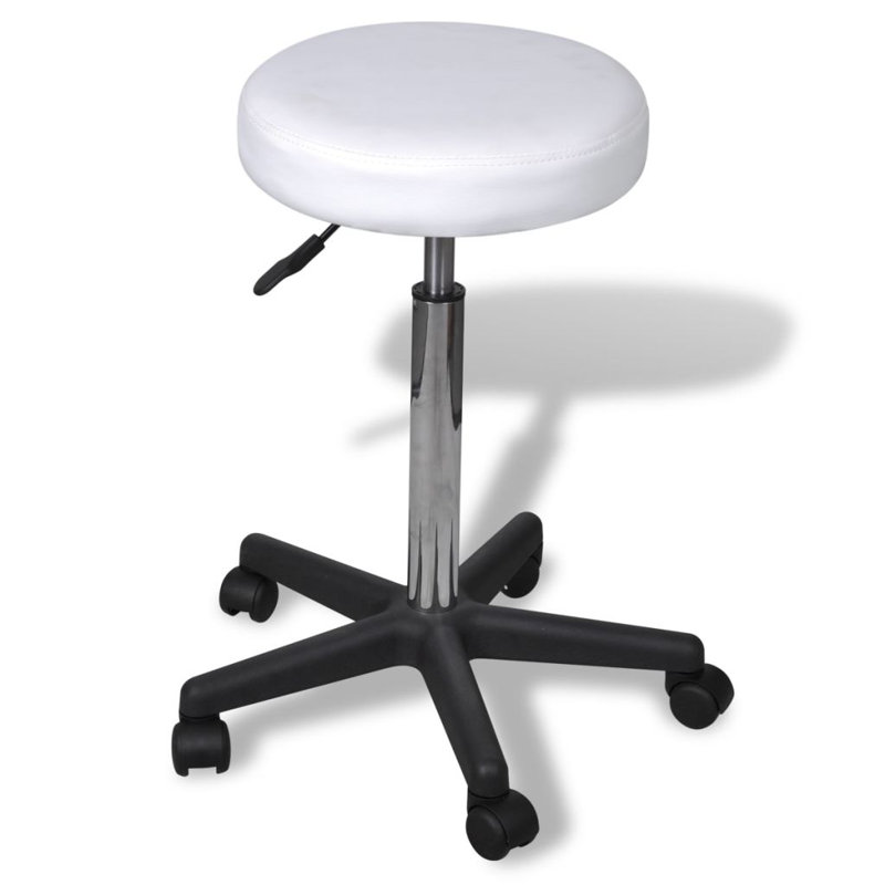Tabouret tournant à hauteur réglable Nifelheim, Blanc