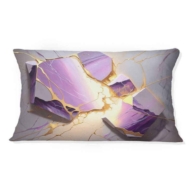 Coussin décoratif abstrait à imprimé géométrique abstrait en marbre I