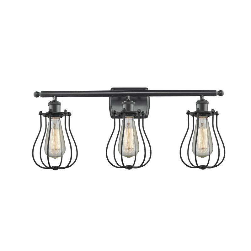 Amett 3 - Light Dimmable Vanity Light, Matte Black, Matte Black, Incandescent
