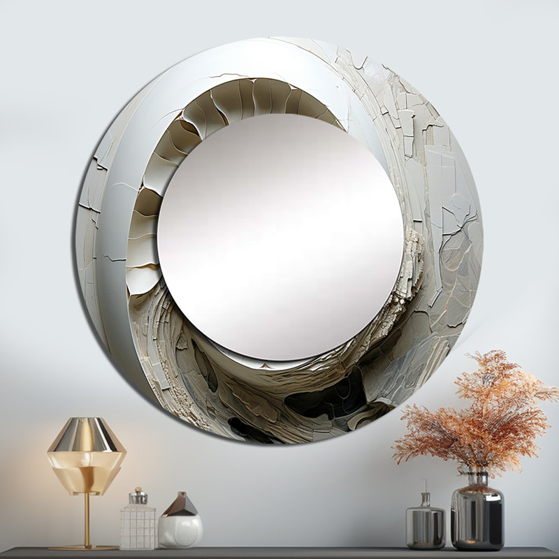 Shamell, escargots abstraits Nautilus II - miroir mural Nautilus, miroir décoratif rond moderne, impression d'art en métal