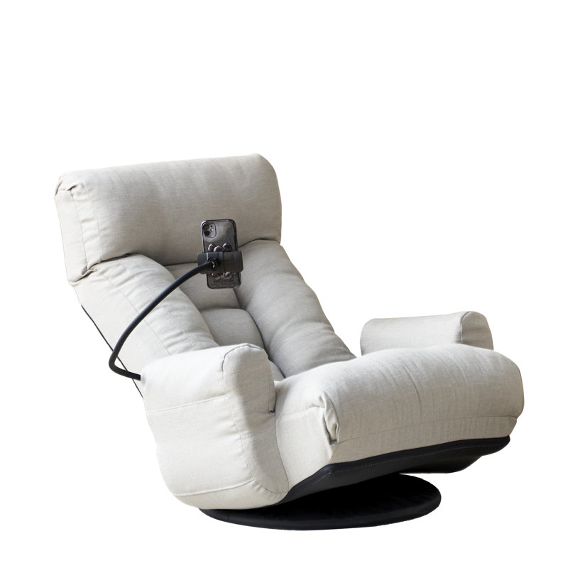 360 Degree Rotatable Leisure Chair, Adjustable Head & Waist, Gray Metal Frame, Soft Seat For Relaxing Comfort Chair In Gray, Rotatable, Filled With Cotton A And Time
