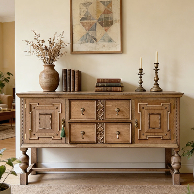 Console rétro de style champêtre français