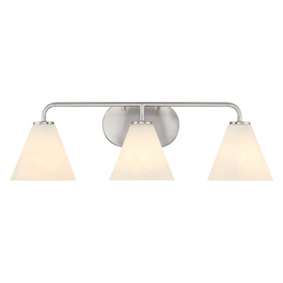  Éclairage pour salle de bain 3 lumières Blair en nickel satiné Blair