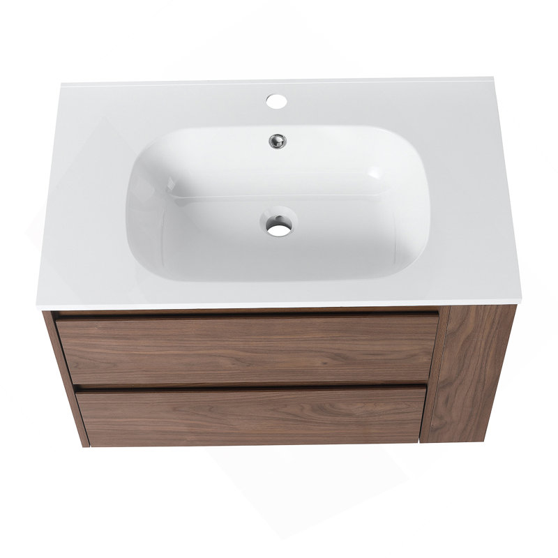 Meuble-lavabo mural avec lavabo en gel