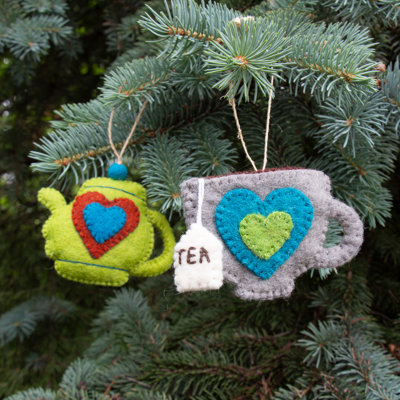 GLG601666X-K2 3.5'' Handmade Fabric Hanging Figurine Ornament
