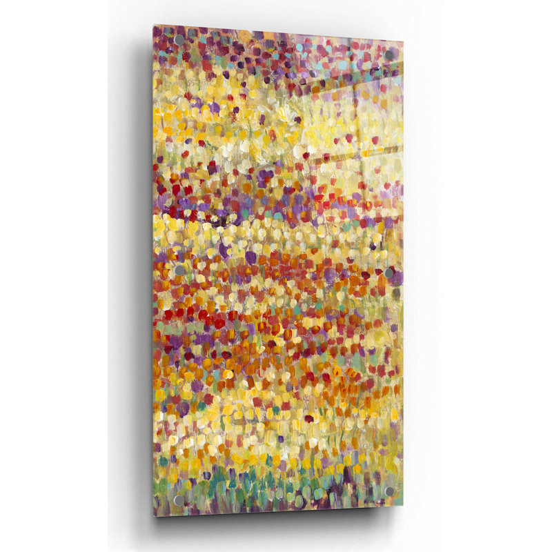 «Tulips in Bloom II» par Tim O'Toole, art mural en verre acrylique, H 48 po x l 24 po