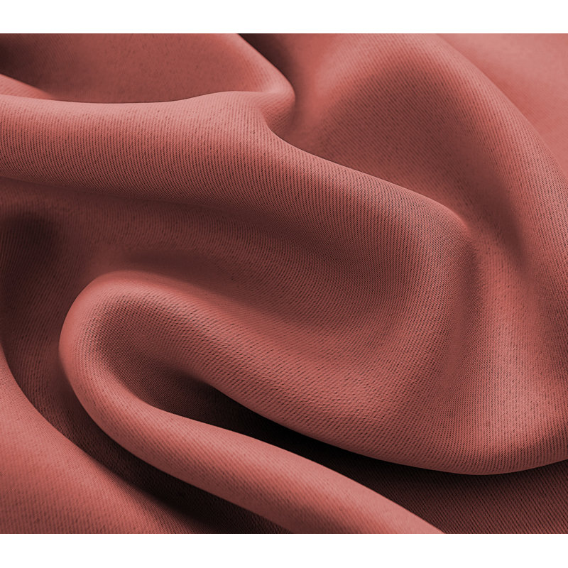 Solid Blackout Grommet Single Curtain Panel, Coral