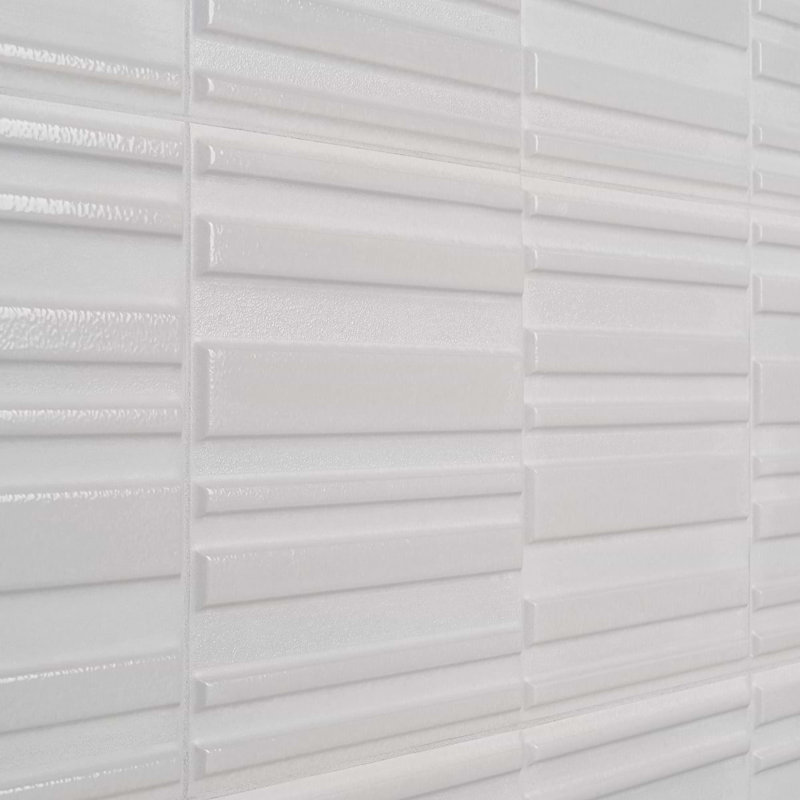 Sydney 8x16 3D Mixed Finish Ceramic Tile, Silver