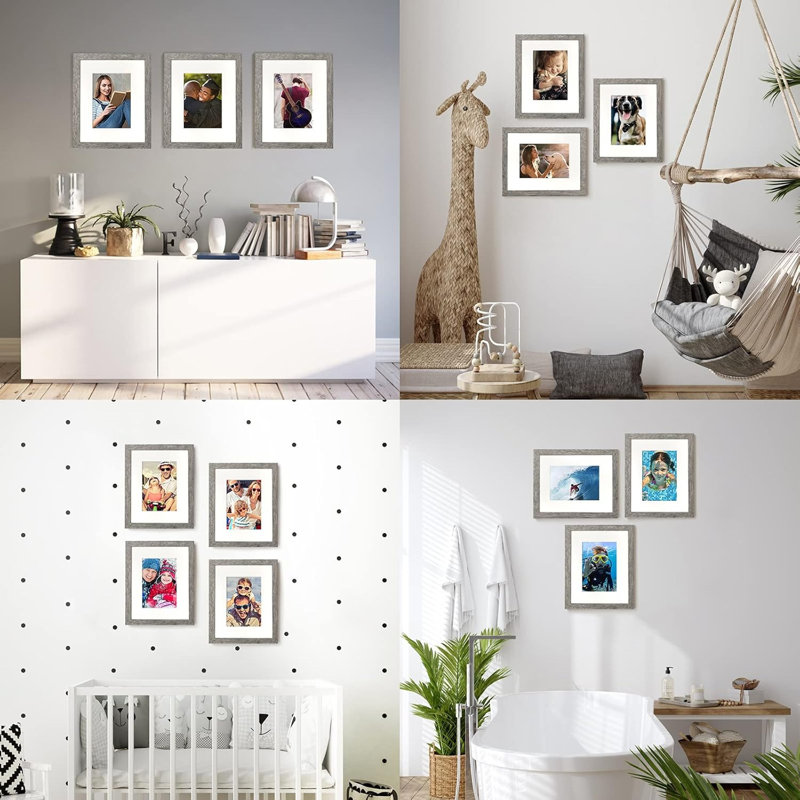 Ensemble de 8 cadres photo 8 x 10 gris