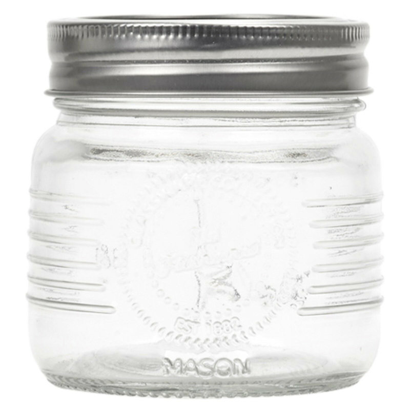 Glass Jar - Set of 2, 8cm H x 7.5cm W x 7.5cm D