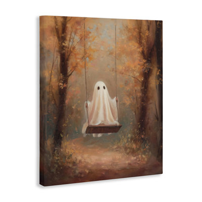 Eerie Swinging Ghost Canvas, design by Arlington Prints
