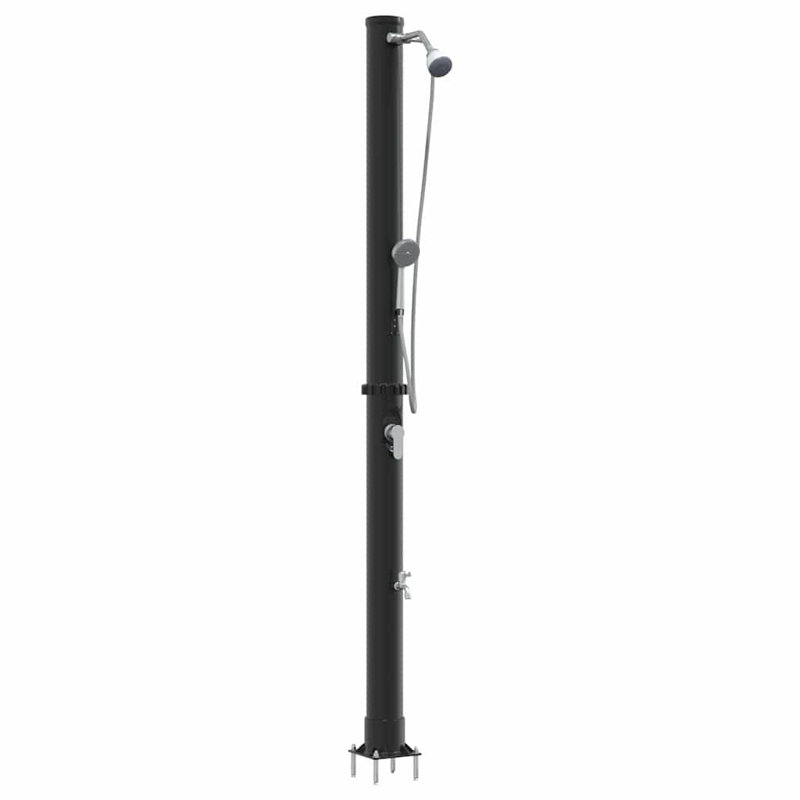 Outdoor Solar shower Black PVC and Aluminium Shower Cylindrical Heated
