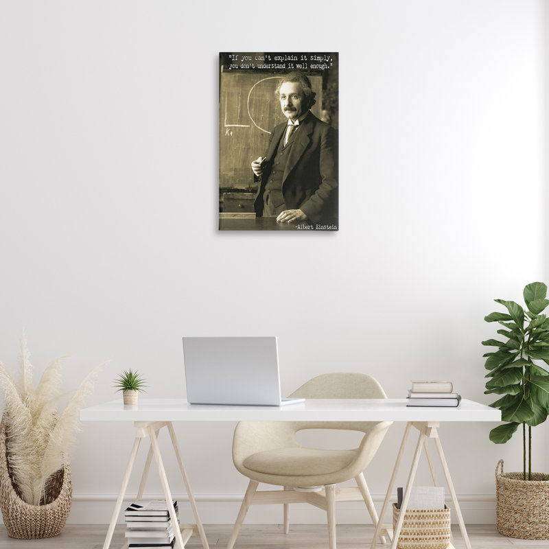  Inspiring Einstein Quote Canvas Wall Art by Graffi*tee Studios, H 30 po x l 20 po