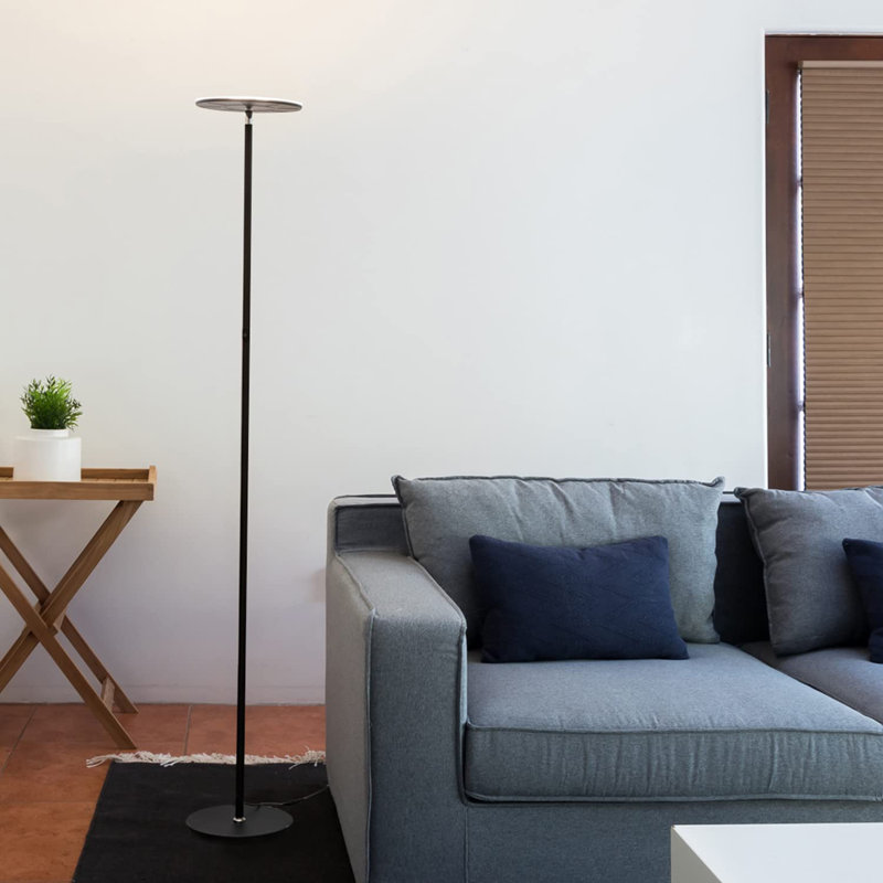Lampe sur pied moderne à DEL super brillante | Intensité réglable, écoénergétique, 3 voies, Noir