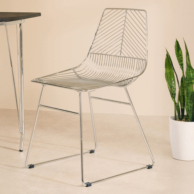 Outdoor Patio Dining Side Chair, Silver