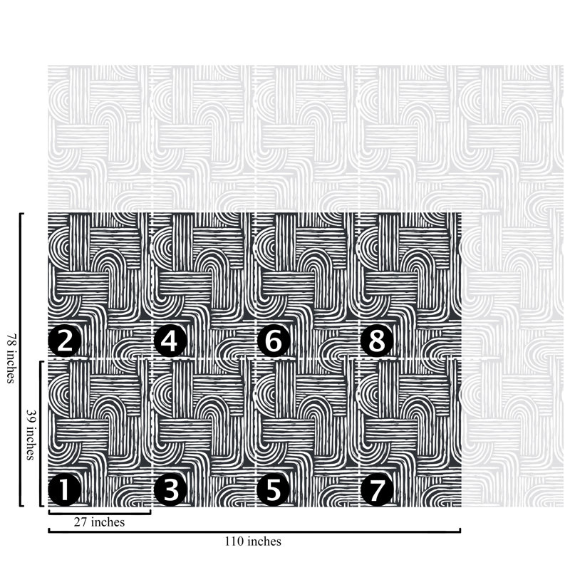 Papier peint à rayures noires et blanches