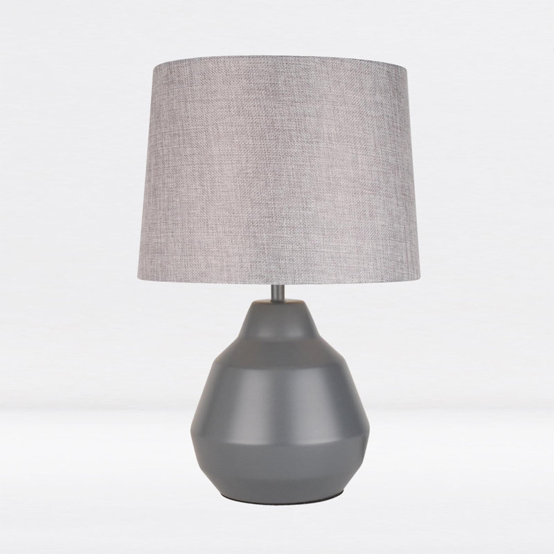 LaJuante Metal Table Lamp, Matte Grey, Grey