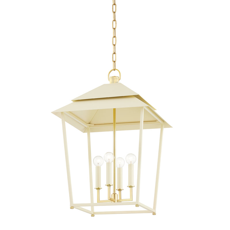 NATICK 4 LIGHT LANTERN, 31" H x 18" W x 18" D, Aged Brass