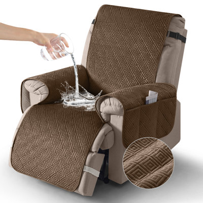 Wildee Adamstown Waterproof Velvet Recliner Sofa Slipcovers Recliner Couch Covers With Leg Straps