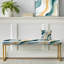 Coastal Harmony - Banc rembourré abstrait doré-135347656
