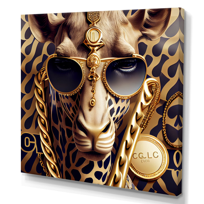 «Celebrity Fashion Girafe I», reproduction sur toile, H 30 po x l 30 po x P 1 po, Toile tendue