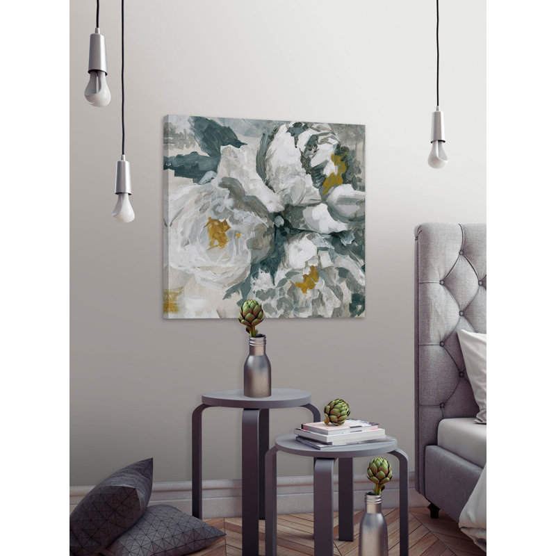 « white pivoine ii », reproduction sur toile tendue, H 48 po x l 48 po x P 1,5 po