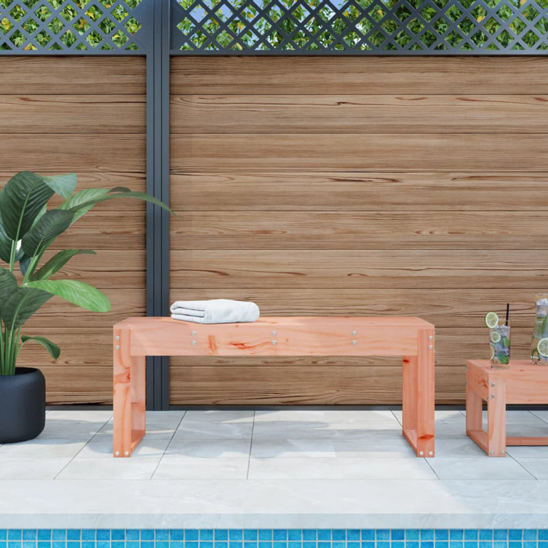 Dimmick Solid Wood Outdoor Bench, 45cm H x 110cm W x 38cm D, Brown