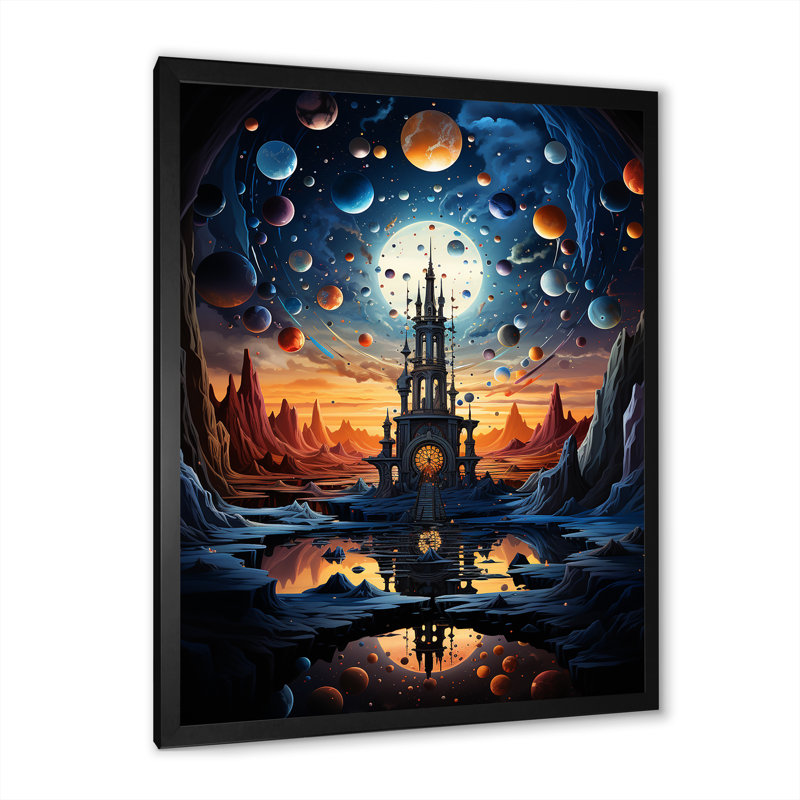 «Isleboro surrealism the cosmic» - Impression, Cadre photo noir, H 44 po x l 34 po x P 1,5 po