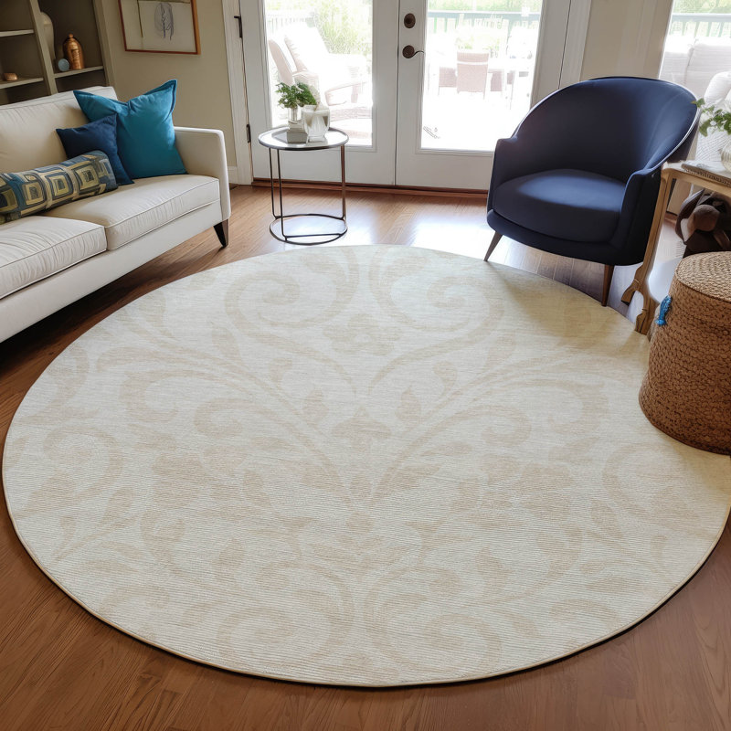 Tapis intérieur / extérieur mâle avec envers antidérapant, Rond 8 pi