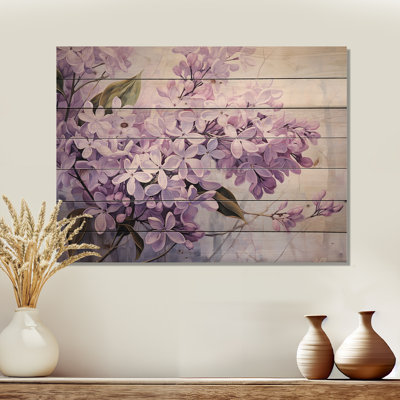 Pastel Lilac Dreams - lilas, art mural sur bois de pin naturel