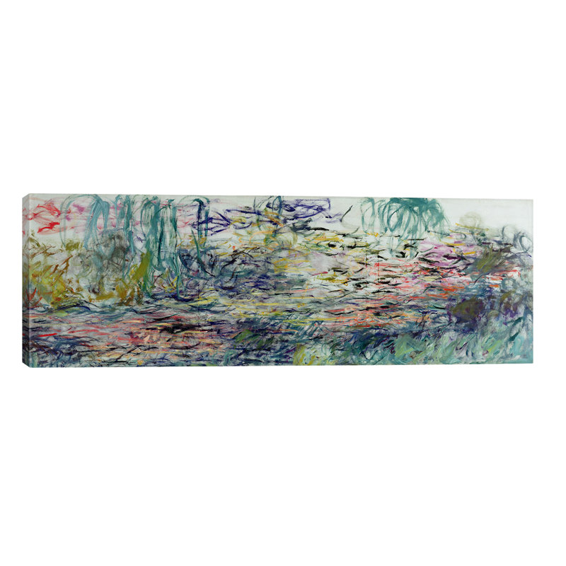 Waterlilies, 1917-19 by Claude Monet - Panoramic Painting on Canvas, No Frame, 182.88 cm H x 60.96 cm W x 3.175 cm D