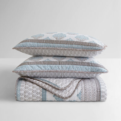 3-Piece King/Cal King Quilt Set,Aqua