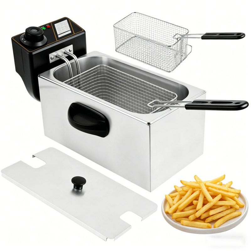 Friteuse électrique en acier inoxydable