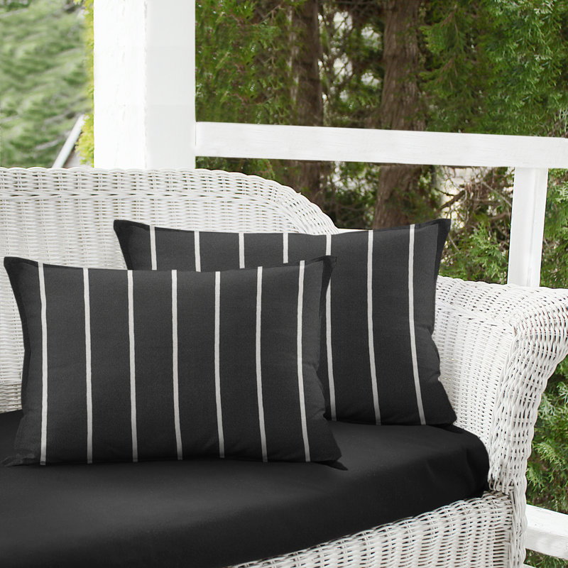 Housse de coussin rectangulaire Shibori, Noir, Ikat