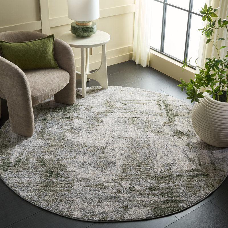 Wave Performance Abstract Indoor Rug, Round 6'7"