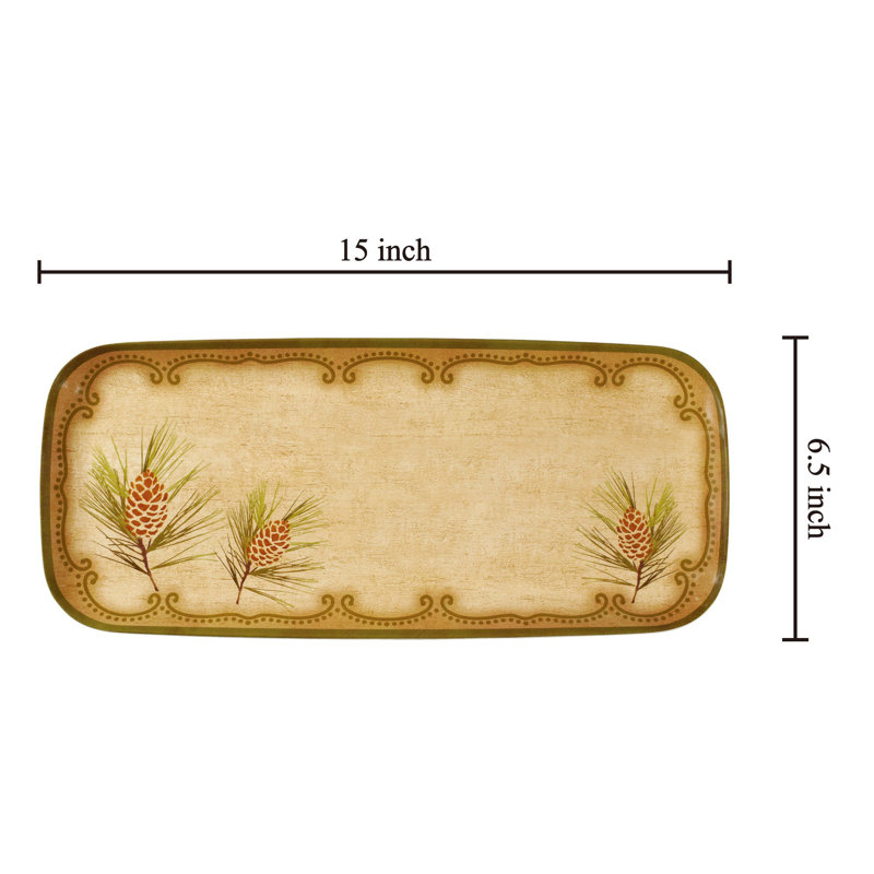 2-Piece Woodland Pinecone 15" Tray
