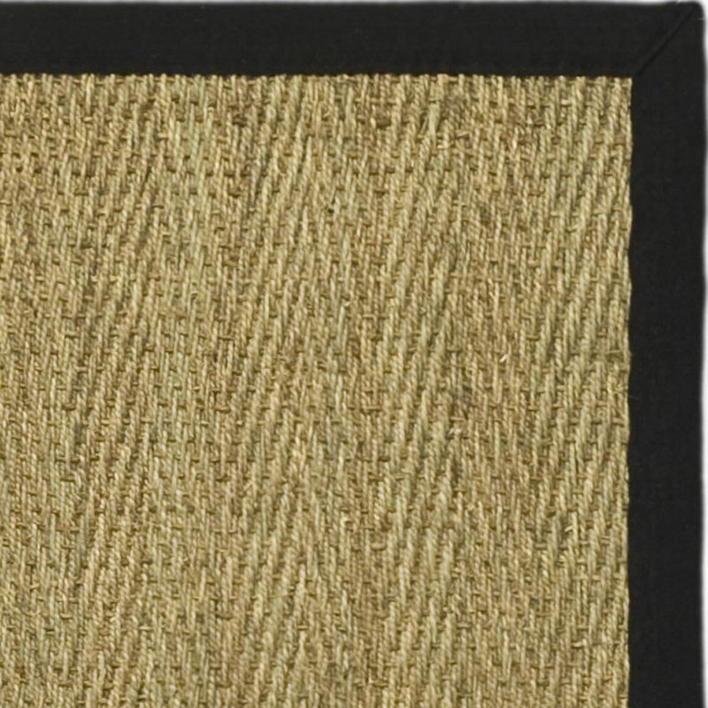 Hervey Bay Natural/Black Area Rug, Rectangle 2'6" x 4'