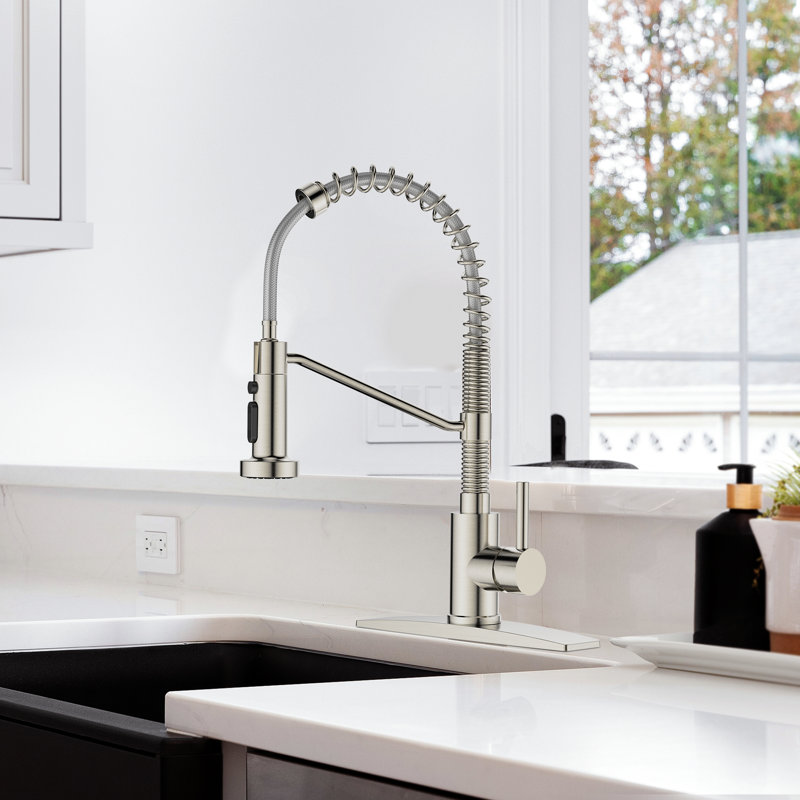 Blue Elephant Pull Down Kitchen Faucet, Brushed Nickel