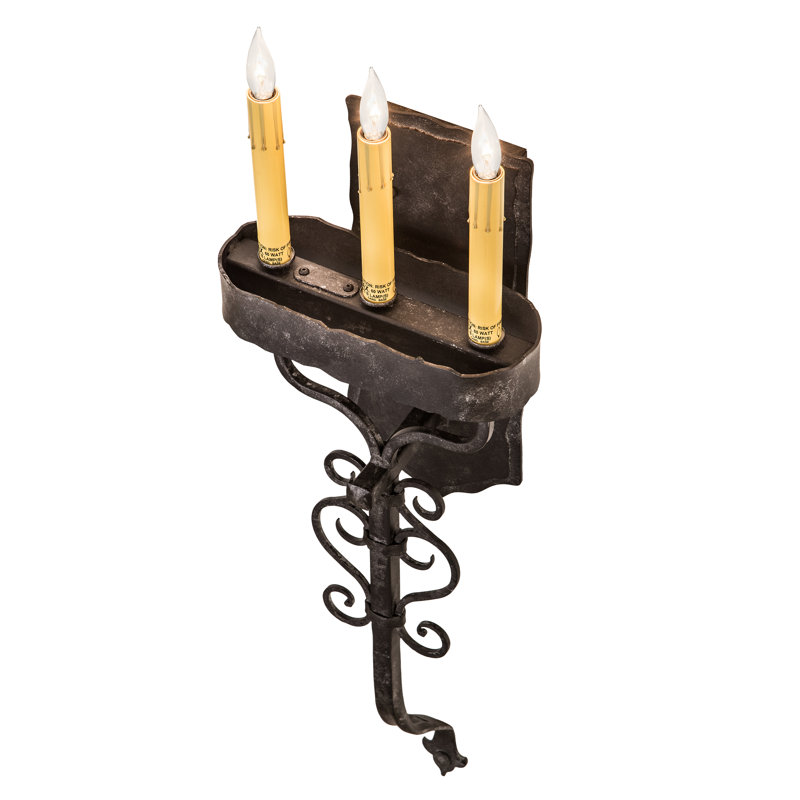 Rustic Lodge 3 - Light Candle Wall Light