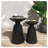 Outdoor Iron Side Tables With Flared Design, Set Of 2 , Black-2036006918