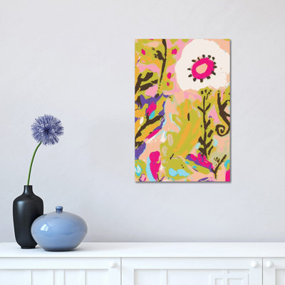 Pink Boho Floral II by Karen Fields - Wrapped Canvas Print