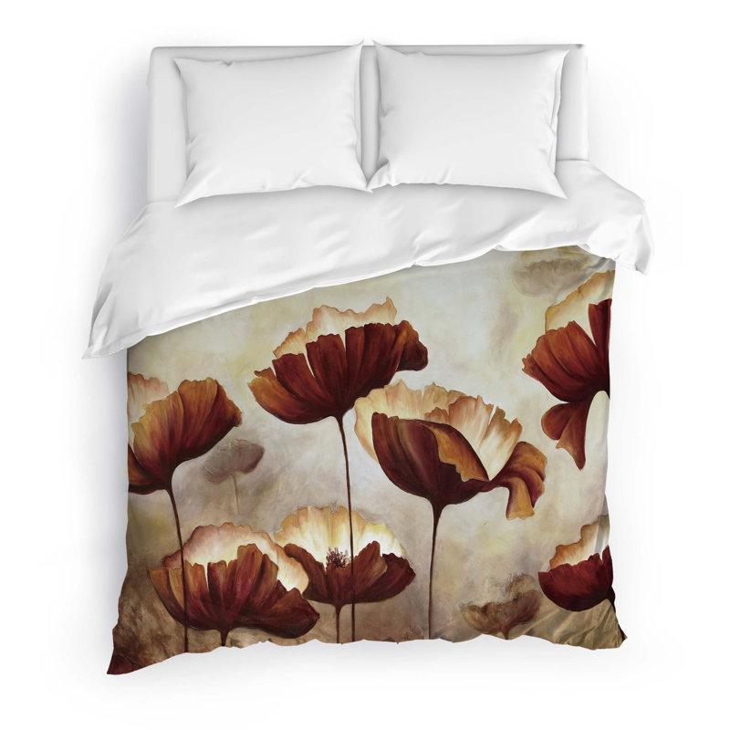 Poppies Polyester Twill Duvet Cover, Twin Duvet Cover + 1 Pillow Case