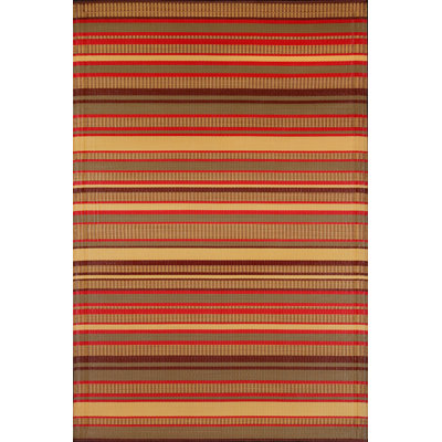 Striped Warm Brown Outdoor Mat